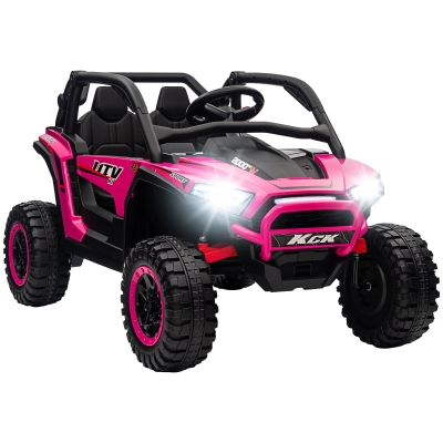 AIYAPLAY 2 Seater 24V 7AH Ride on Truck, Battery Powered Electric Ride On Car w/ Remote, Suspension, 3 Speeds, Pink