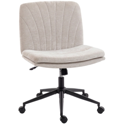 HOMCOM Criss Cross Chair with Wheels, No Arms - Beige