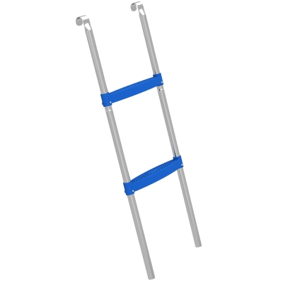 SPORTNOW Trampoline Ladder, 2-Steps with Horizontal Wide Steps, Universal Hook, Galvanised Steel Frame, 150kg Load Capacity