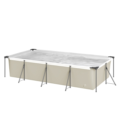Outsunny Piscine Tubulaire 394x208x80cm Métal Gris 6075L