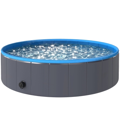 PawHut Piscine Pliable 120x30cm Antidérapante Chien Extérieur