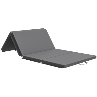 HOMCOM Tappetino da Ginnastica Pieghevole 180x80x5 cm Grigio