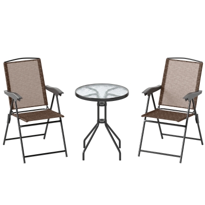 Outsunny Tavolino Ф60 × 70cm Marrone