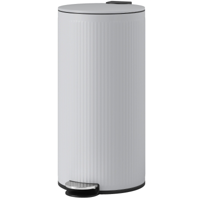 HOMCOM Poubelle Cuisine 30L à Pédale avec Seau Amovible Gris