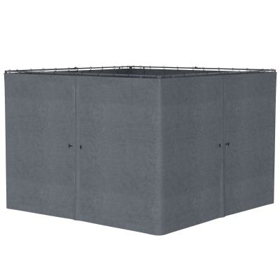 Outsunny Parois Tonnelle 300x300cm Protection Gris