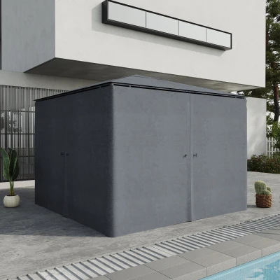 Outsunny Parois Tonnelle 300x300cm Protection Gris