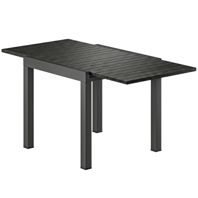 Outsunny Table Extensible Jardin/Repas 160x80cm Noir