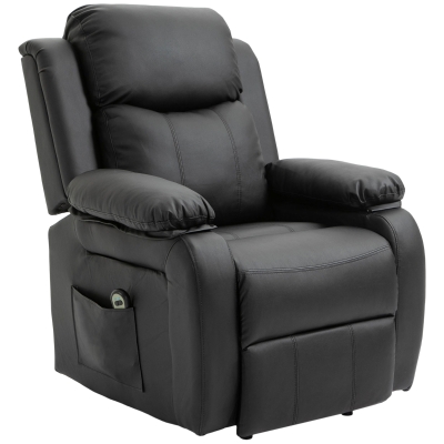 HOMCOM Fauteuil Releveur Électrique Relax avec Repose-pied Noir