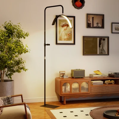 HOMCOM Lampada per Ciglia 77.5x20.5x186 cm Nero