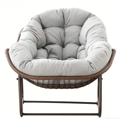 Fauteuil œuf à bascule avec coussin d'assise épais, Gris clair