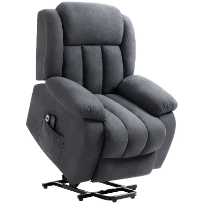 HOMCOM Oversized Recliner Chair Vibration Massage Dark Grey