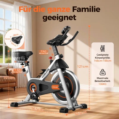 Heimtrainer Fahrrad, YOSUDA ​​Indoor Cycling Bike mit Magnetwiderstand & APP, Leises Ergometer mit LCD-Monitor & Tablet-Halterung, Spining Bike für Kardiotraining zu Hause, Höhenverstellbar
