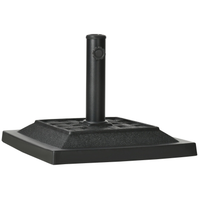 Outsunny Parasolvoet 12 kg, voor stangen Ø32, 38, 48 mm, weerbestendig, harsbehuizing, zwart