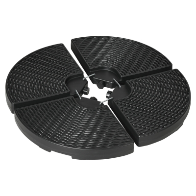 Outsunny Dalles Lestage Parasol Rotin Noir 4pcs