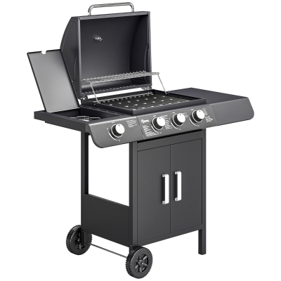 Outsunny Barbecue a gas 110cm x 50cm x 100cm Nero
