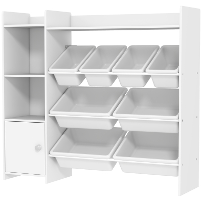AIYAPLAY Meuble Rangement Enfant 8 Bacs Amovibles Blanc