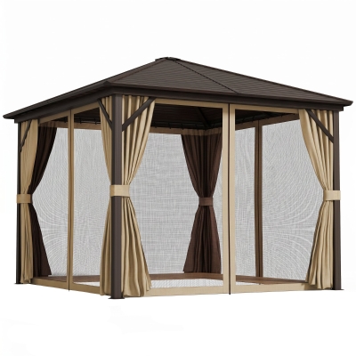 Gazebo 298cm x 298cm x 260cm Brown