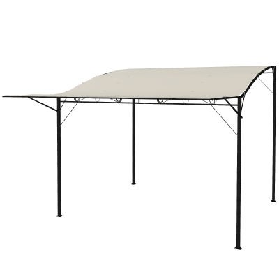 Outsunny Paviljoen met Opvouwbare Dakuitbreiding Weerbestendig 3 x 2,5 m Cremewit