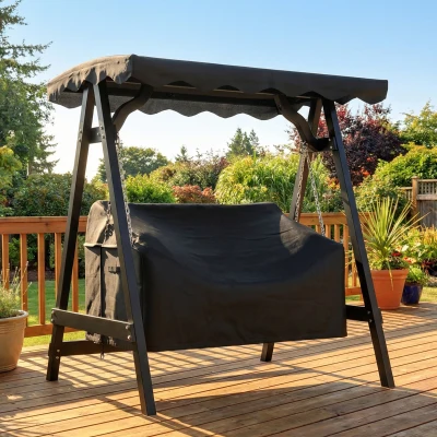 Outsunny 2-Sitzer Gartenschaukel-Abdeckung, wasserdichte Schutzhülle, winddicht und UV-beständig, 420D Oxford-Stoff