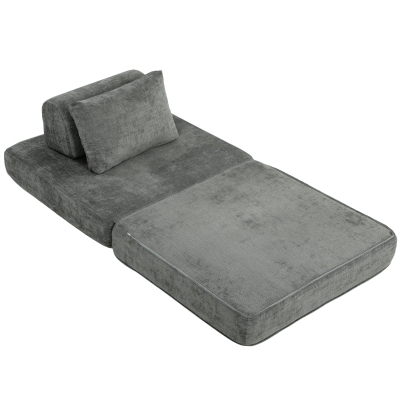 HOMCOM Canapé-lit 1 Place Pliant Convertible Chauffeuse Gris