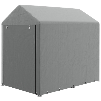 Outsunny Abri Outils Métal Gris Clair 120x179x165cm Anti-UV