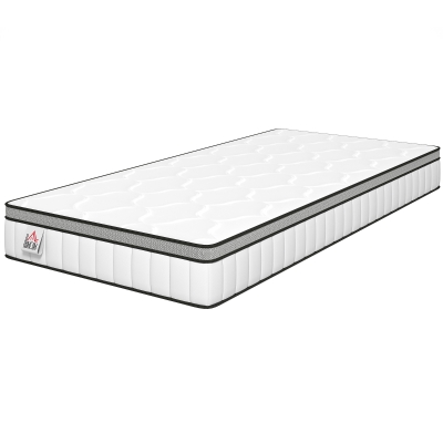 HOMCOM Matelas 90x190cm Ressorts Ensachés Mémoire Gel 20cm