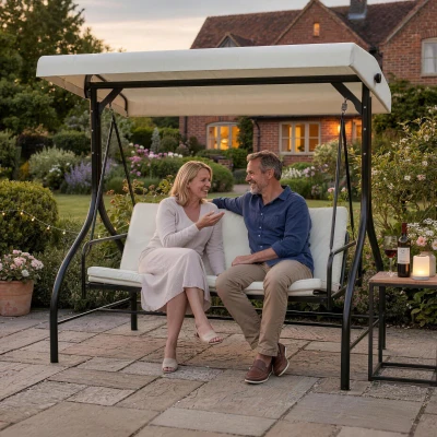 Swing Chair 195cm x 117cm x 175cm Cream