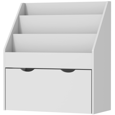 AIYAPLAY Bibliothèque Enfant 3 Niveaux Tiroir Gris 62,5x30x70cm