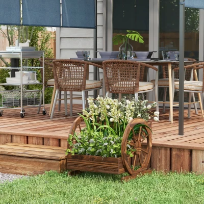 Jardinieră de Exterior cu 3 Niveluri din Lemn Carbonizat