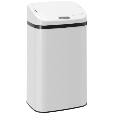 HOMCOM Sensor Bin 48L Stainless Steel White