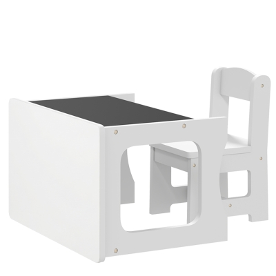 AIYAPLAY Bureau Chaise Enfant Plateau Réversible Blanc 3-6 Ans