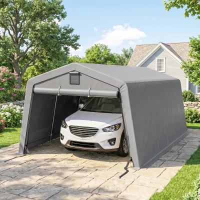 Outsunny Tente Garage 6,2x3,3m Acier Galvanisé PE Imperméable
