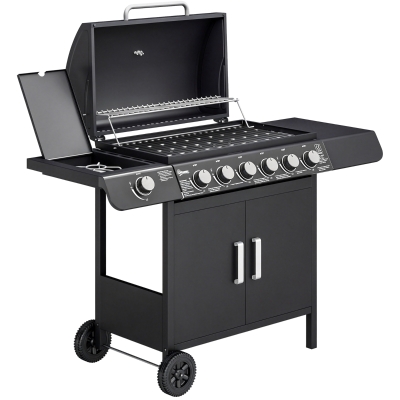 Outsunny Barbecue a gas 135cm x 50cm x 100cm Nero