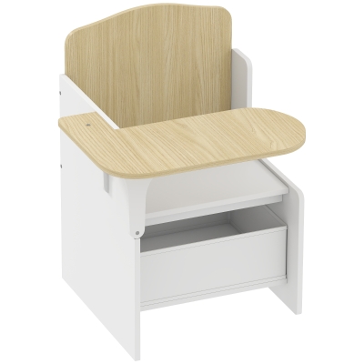 AIYAPLAY Bureau Chaise Enfant 2-en-1 Rangement Blanc