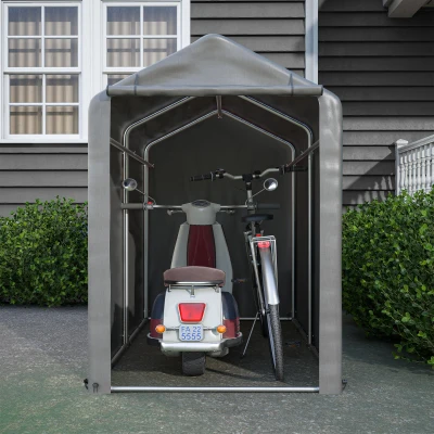 Garage per biciclette con porta a rullo, Grigio scuro