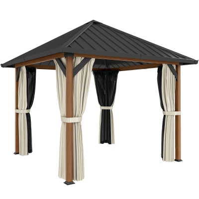 Gazebo 304L x 304W x 297Hcm Walnut brown