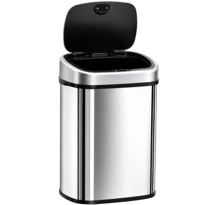 HOMCOM Stainless Steel Kitchen Sensor Dustbin Automatic Touchless Rubbish Garbage Waste Bin 58L Silver