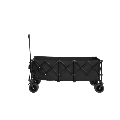 Carro plegable y extensible, con gran capacidad de almacenamiento, 136x54x60 cm, Negro