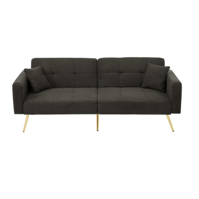 Convertible Sofa Bed with 3‑Position Adjustable Backrest, 176L x 64W x 75H cm, Dark Gray