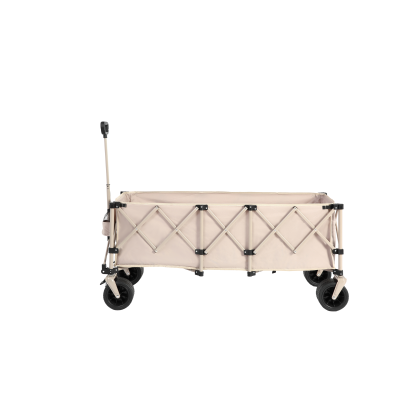 Carro plegable y extensible, con gran capacidad de almacenamiento, 136x54x60 cm, Beige