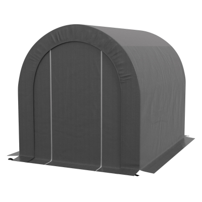 Outsunny Abri de Jardin 2,4x1,8m PE Métal Gris Foncé