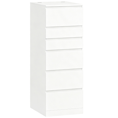 HOMCOM Cômoda Alta para Quarto com Espelho Rebatível, Branco