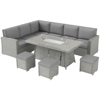 Rattan Sofa Set 150cmx85cmx64cm Grey