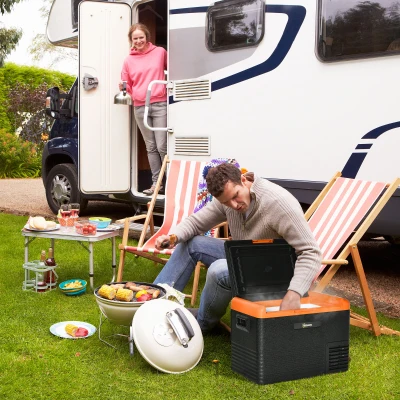 Outsunny Glacière Électrique 40L Portable Orange/Noir