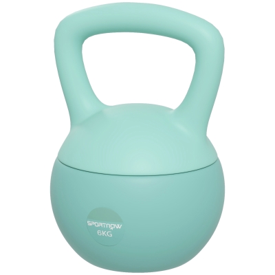 SPORTNOW Kettlebell 6kg Vert Poignée Antidérapante Fitness