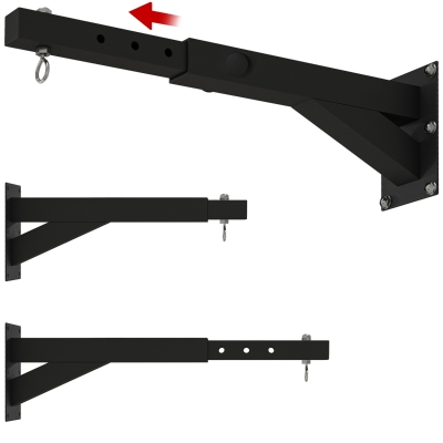 SPORTNOW Suporte para Saco de Boxe de Parede com Distância Ajustável de 45-65 cm Gancho Giratório de 360° e Correntes Preto