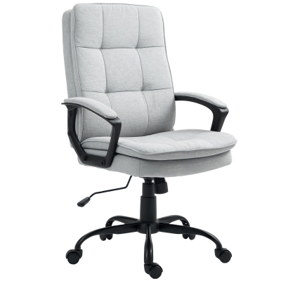 HOMCOM Bürostuhl, Schreibtischstuhl, Kippfunktion, höhenverstellbar, bis 120 kg, Grau