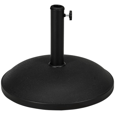 Outsunny Base Redonda para Chapéu de Sol, 25 kg Suporte de Cimento para Postes Ø33 mm Ø38 mm, Ø48 mm Preto