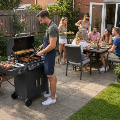 Bunner Gas BBQ Grill 110L x 50W x 100Hcm Grey
