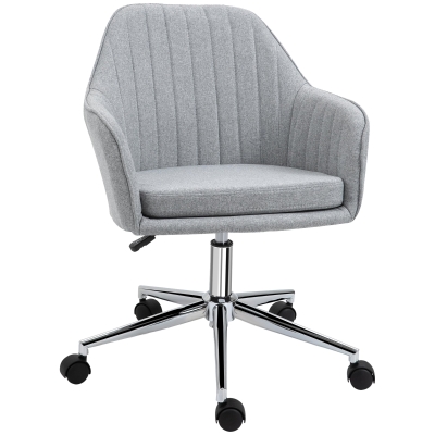 HOMCOM Chaise Bureau Contemporain Lin Gris Pivotant